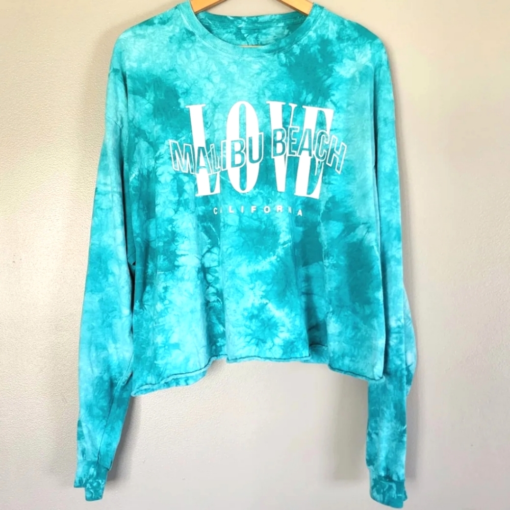 Malibu Beach semi cropped graphic tee 💙